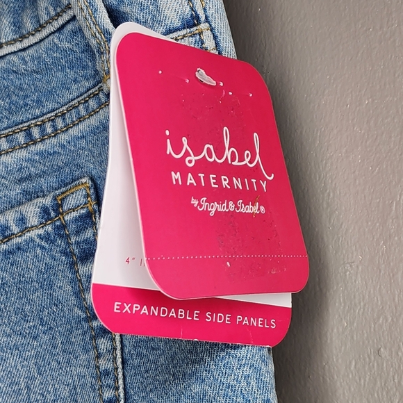 ISABEL MATERNITY by Ingrid & Isabel Grow With You Blue Midi Shorts. Size:10 - Picture 7 of 12